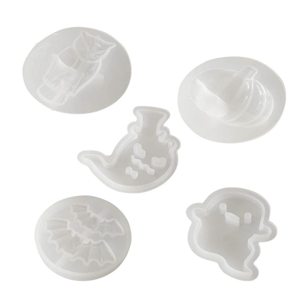 DIY Silicone Mold for Halloween Crystal Epoxy Earrings: Devil, Ghost, Pumpkin, Bat, and Owl Pendants