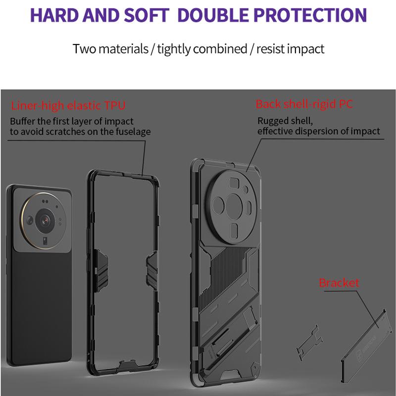 Противоударный чехол для Xiaomi 12T Pro Mi 12S Ultra Mi12 Lite Bumper Armor Holder Back Coque для Redmi Note 12 Pro 12C Phone Cover