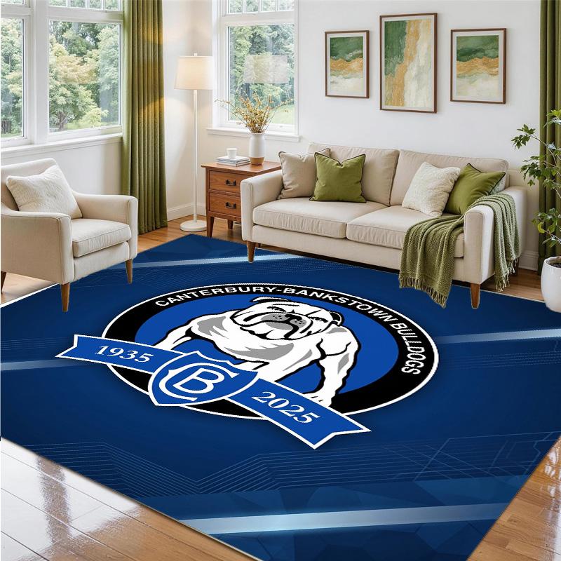Canterbury-Bankstown Bulldogs Design Crystal Velvet Rug Soft Decorative Mat for Bedroom Entrance