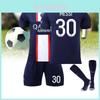 Комплект домашней формы ПСЖ Месси 30 Мбаппе 7 Неймар 10 Полиэстер Футбольная форма