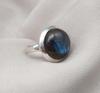 Blue Flash Labradorite Ring: 925 Sterling Silver Boho Jewelry