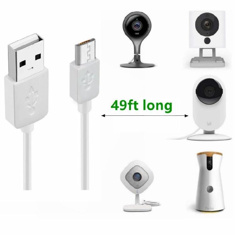 Сверхдлинный USB-кабель для зарядки Micro USB для камеры Длинный кабель-зарядное устройство