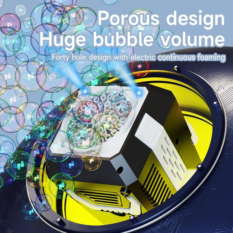 Non-Toxic 40 Hole Bubble Machine Hand-Held Portable Automatic Bubble Gun Soap Party Games Blowing Outdoor Children'S Toys For Kids Gifts