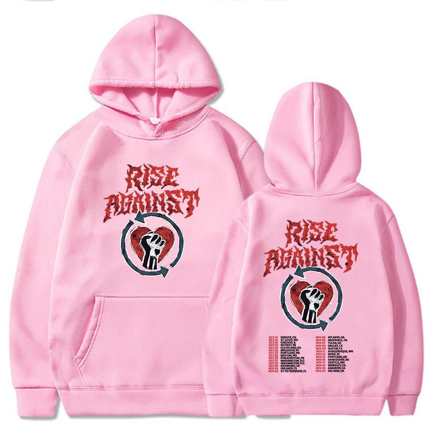 Толстовки Rise Against Tour для мужчин и женщин, повседневный молетом, унисекс, уличная одежда, с графикой, тяжелый металл, модные свитшоты