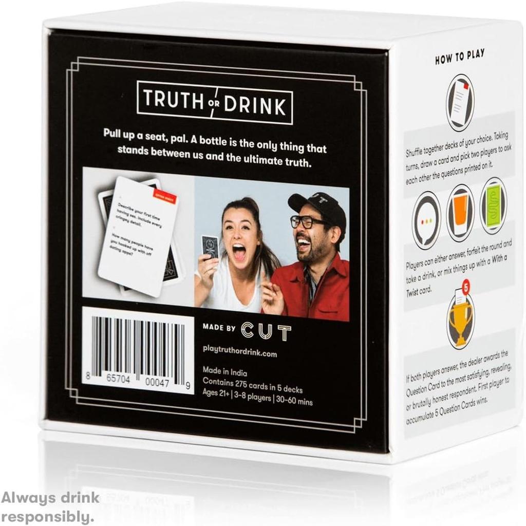 Карточная игра «Правда или напиток» от Cut. Раскройте свой секрет с веселыми и личными вопросами, знаменитая игра для социальных сетей для вечеринок и игровых вечеров