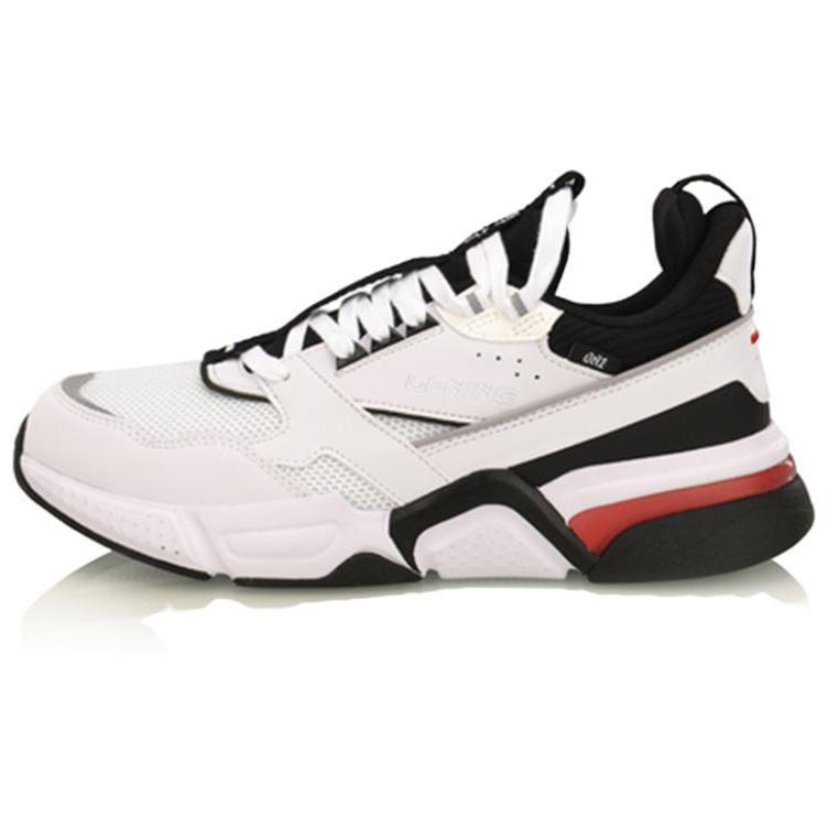 Li Ning 001 Классические универсальные прочные сбалансированные низкие кроссовки для папы Мужские кроссовки Черный Белый AGCP021-2