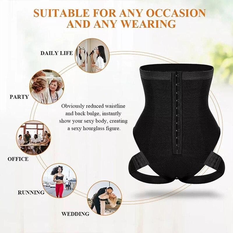 Flarixa Плюс размер Тренер для талии Body Shaper Нижнее белье для похудения живота Трусики для подтяжки ягодиц Плоские трусики для живота Корректирующее белье для голой задницы 5XL