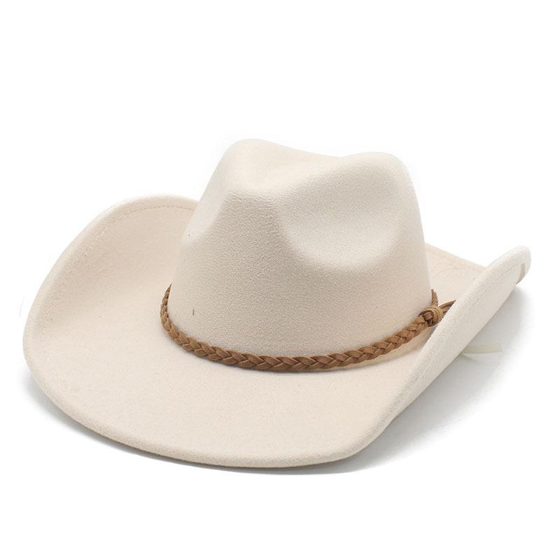 Cowboy Hat Felt Top Hat Western Gentleman'S Hat Felt Hat Jazz Hat Men'S Winter Hat