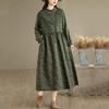 Long Sleeve Plus Size Cotton Linen Vintage Floral New In Dresses for Women Casual Loose Long Spring Autumn Dress