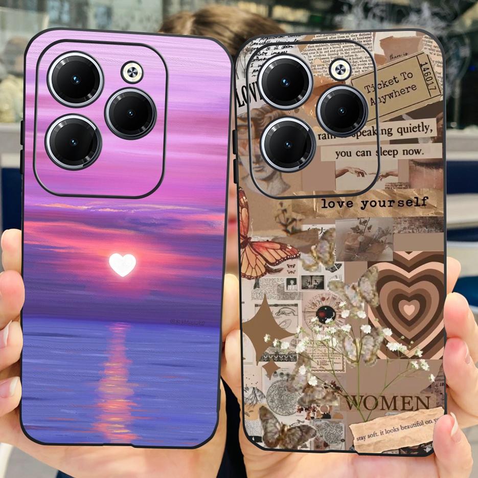 Чехол для Infinix Hot 40 Pro X6837 Милый Модный Чехол Мягкий Силиконовый Чехол для Телефона Для Infinix Hot 40i Hot40 Pro Hot40i Чехлы Бампер