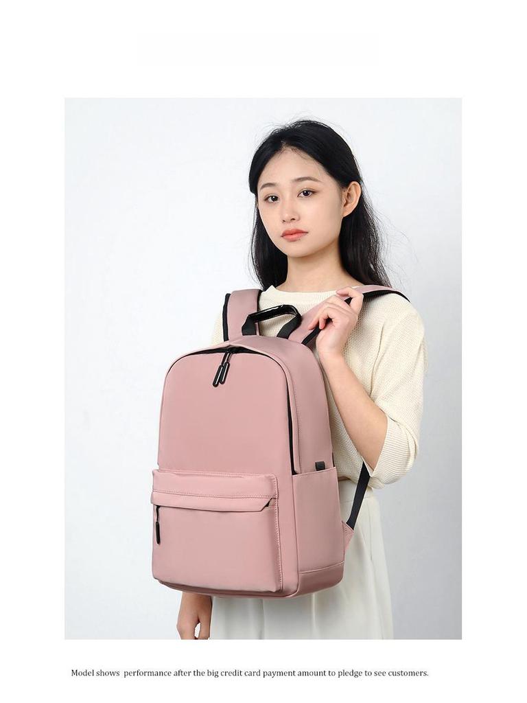Unisex Korean Large Capacity 14" Backpack with Optional Logo - Ideal for Junior High Students, Simple and Stylish Design