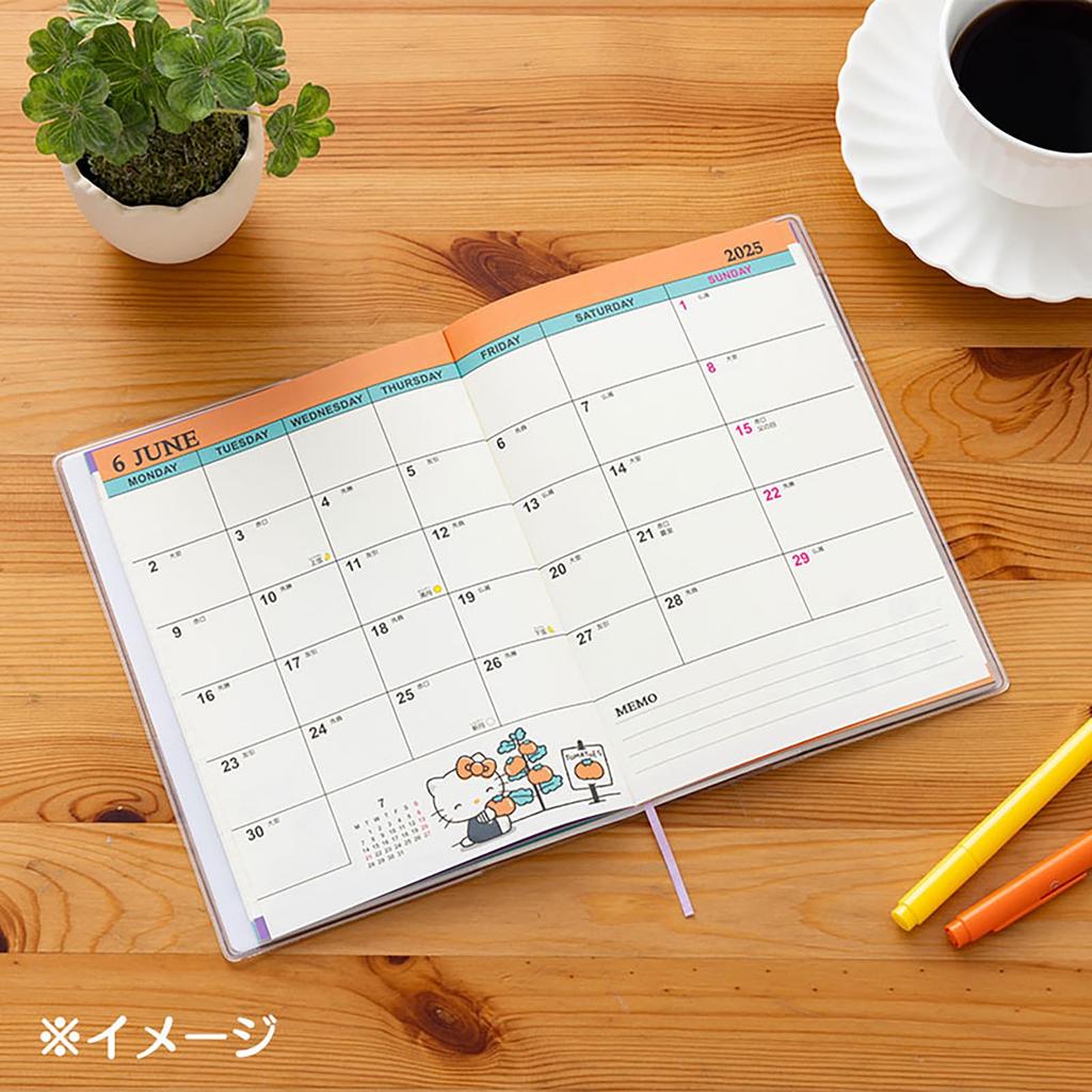 Sanrio B6 Ежедневник Hello Kitty 2025 Блокнот Октябрь с наклейкой-расписанием и закладкой 454681 (Начиная с 2024 г.)