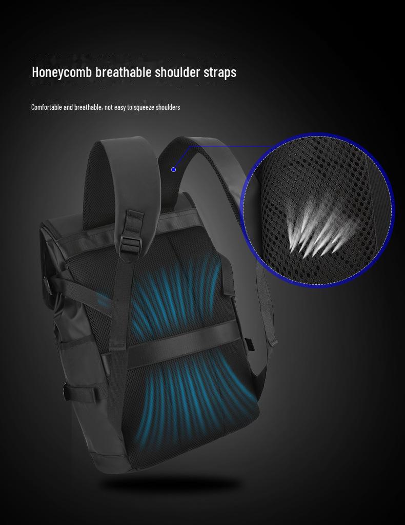 High-End Nylon Backpack: Fashionable Waterproof Travel and Business Bag for Men and Women