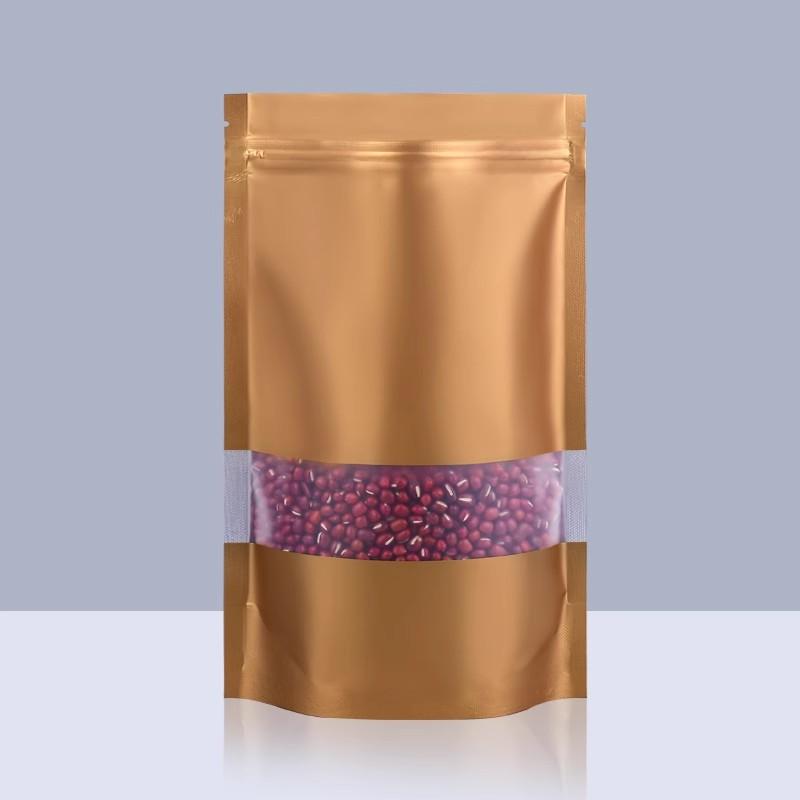 100 шт., самонесущий мешок из алюминиевой фольги с цветным окном, толстый водонепроницаемый герметичный пакет, упаковочный мешок для сухофруктов, закусок