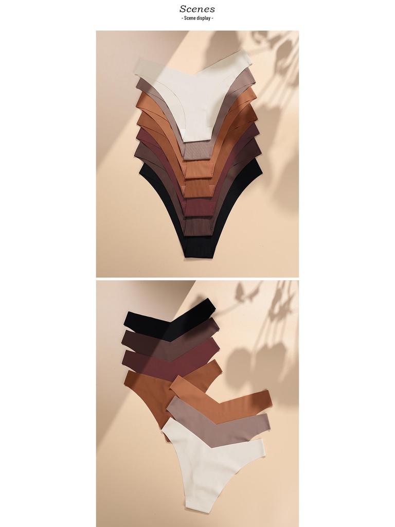 Plus Size Ice Silk Seamless Maternity V-Neck Low Waist One-Piece Sport Breathable Brazilian Panties