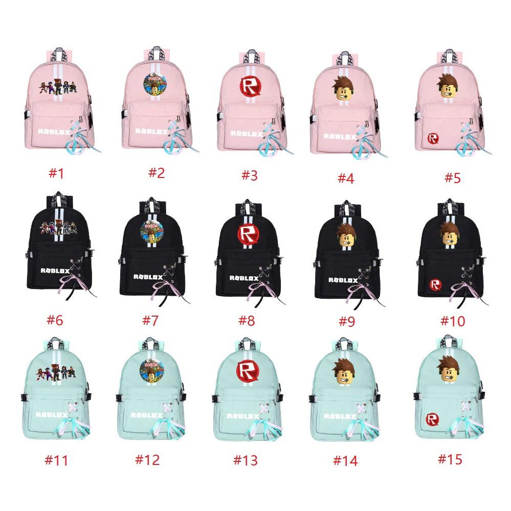 Roblox Print Backpack With Usb Charging Port And Large Capacity For Students And Travel