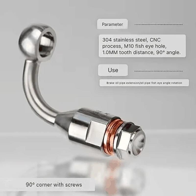 CNC 304 Stainless Steel Motorcycle Brake Fluid Hose Extension Bracket Tubing Universal M10 Brake Hose For RCS Spare Accessories