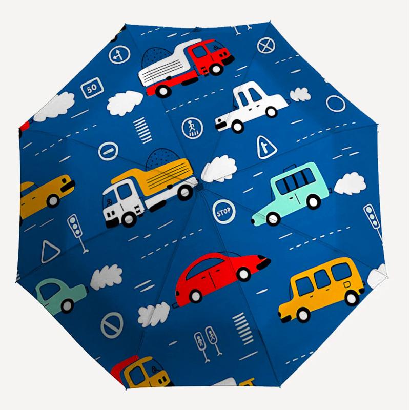 1PC Car Traffic Umbrella-8-Rib Reinforced, Automatic Open, Lightweight & Durable, Cute Fashion Accessory for Outdoor-T399