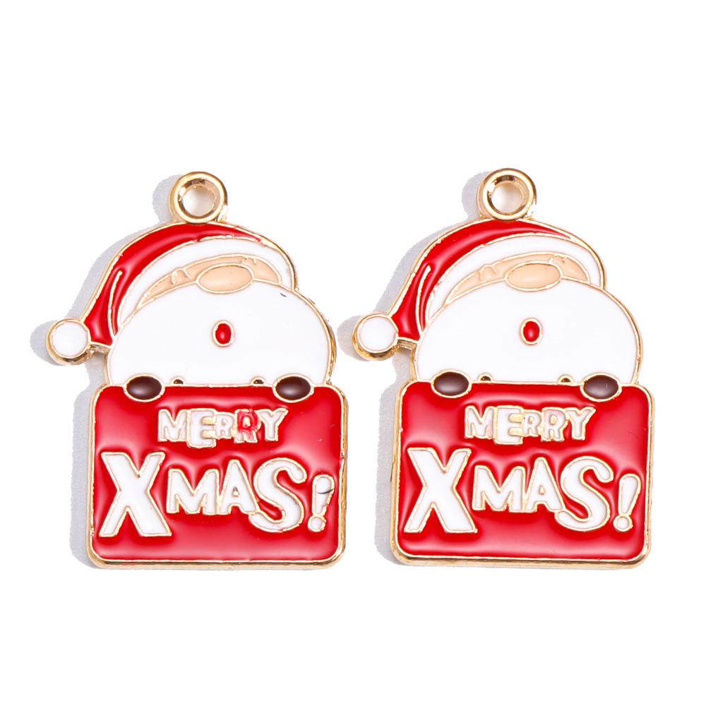 Эмаль Рождественские Подвески Рождественский Подарок Олень Снеговик Санта-Клаус Подвеска для самостоятельного изготовления ожерелья Серьги Ювелирные Изделия Аксессуары