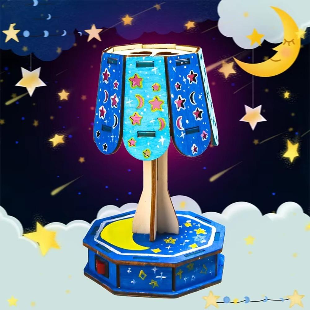 Assembly Model Set Building Model Kits Wooden Light-controlled Lamp Wooden Puzzle Games Home