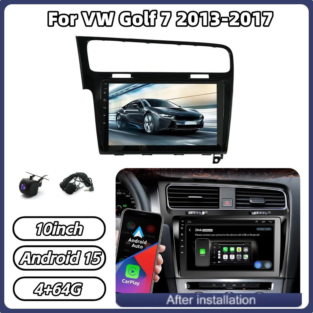 10-дюймовая автомобильная магнитола-стереосистема Для VW Golf 7 2013-2017 4+64 ГБ GPS-навигация Головное устройство Android 15 Bluetooth WiFi Радио Для леворульных автомобилей