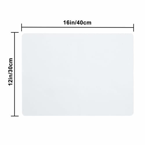 Topfinel Silicone Placemats, Set of 4, Water-Repellent, Multifunctional, Heat-Resistant, Non-Slip, Easy To Clean, Safe Silicone, Transparent White, 30