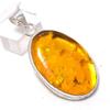 Baltic Amber Gemstone 925 Sterling Silver Jewelry Pendant 1.97"