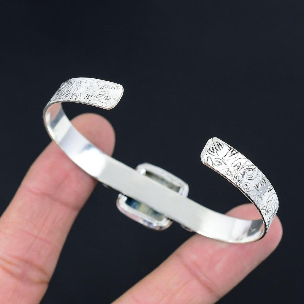 День сестер Распродажа Серебро 925 пробы Натуральная яшма К2 Жена Браслет Полумесяц