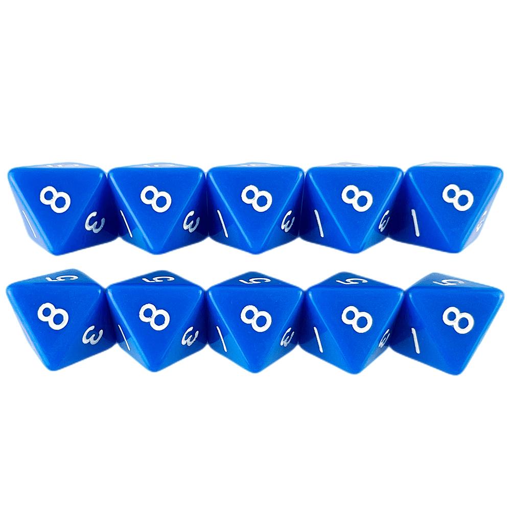 DND Dice 10pcs Multi-sided Game Dice Opaque Die for DND Role Playing Board Game - 8 Sided Dice