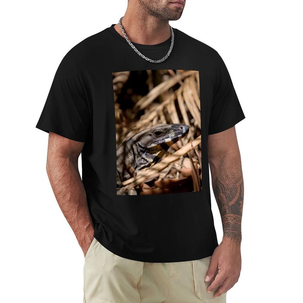 Lace Monitor T-Shirt Casual Loose Short Sleeve Tee for Men