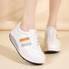 Женские лоферы кроссовки увеличение роста белая кожа платформа повседневные толстая подошва обувь на лифте тряска