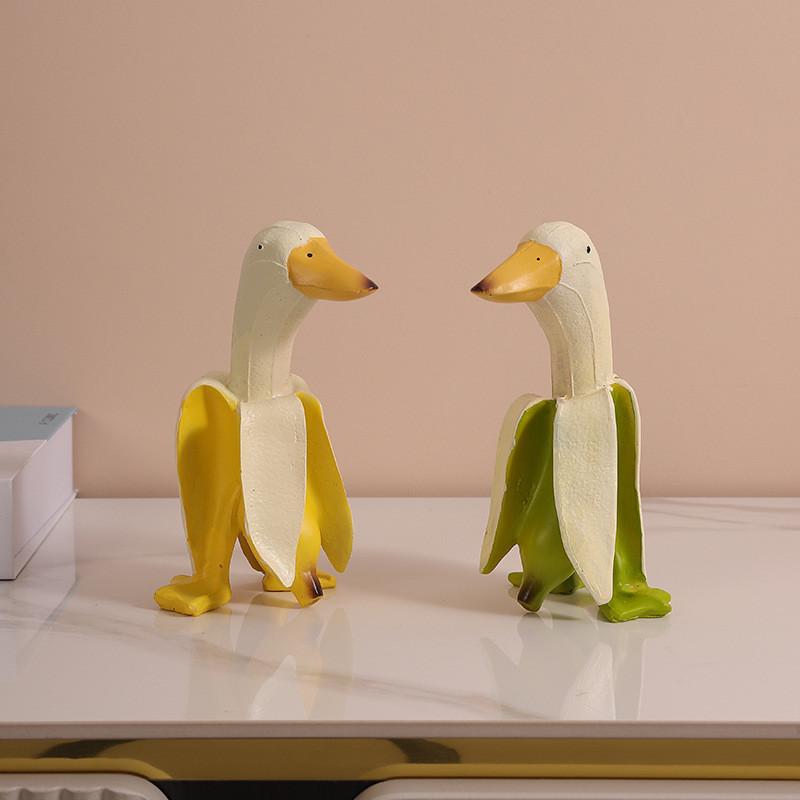 Duck Banana Resin Animal Sculpture Fun Desktop Decorations Gift Friends For