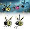 Solar-Powered Bee Lights Design Metal Waterproof Hanging Decor Warm White LED for Garden Party Balcony Porch Ornaments Outdoor