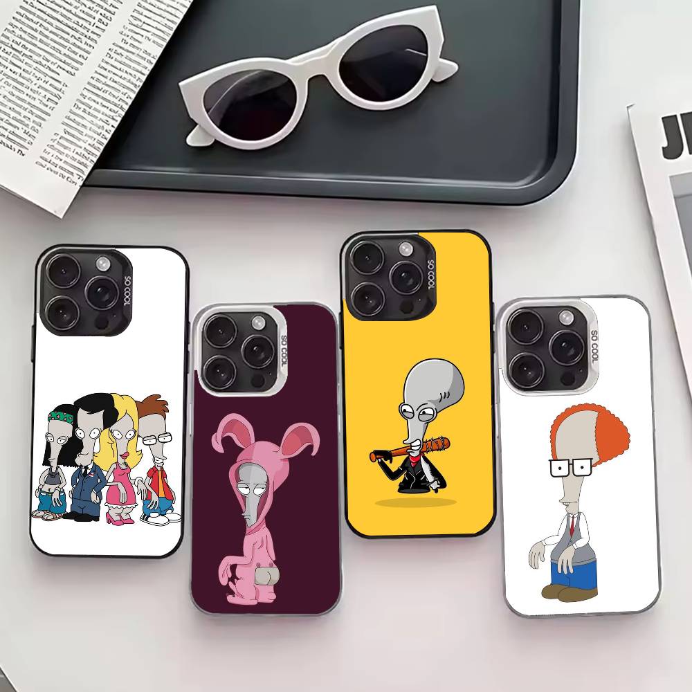 R-Роджер P-Аватар A-Американский папа Чехол для телефона для iPhone 17,16,15,14,13,12,11 Plus,Pro Max,XS,Цветной серебристый чехол для телефона