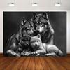 2D plane, 1 piece with wolf family background - suitable for weddings, birthdays, anniversaries