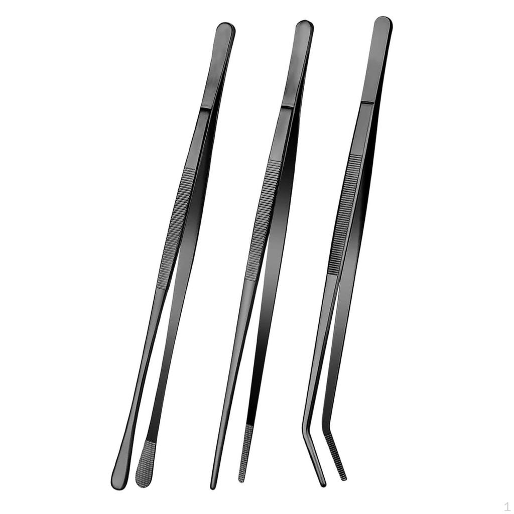 3 Pieces Kitchen Tweezers Tongs, Multipurpose, Food Chef for Toast Grill