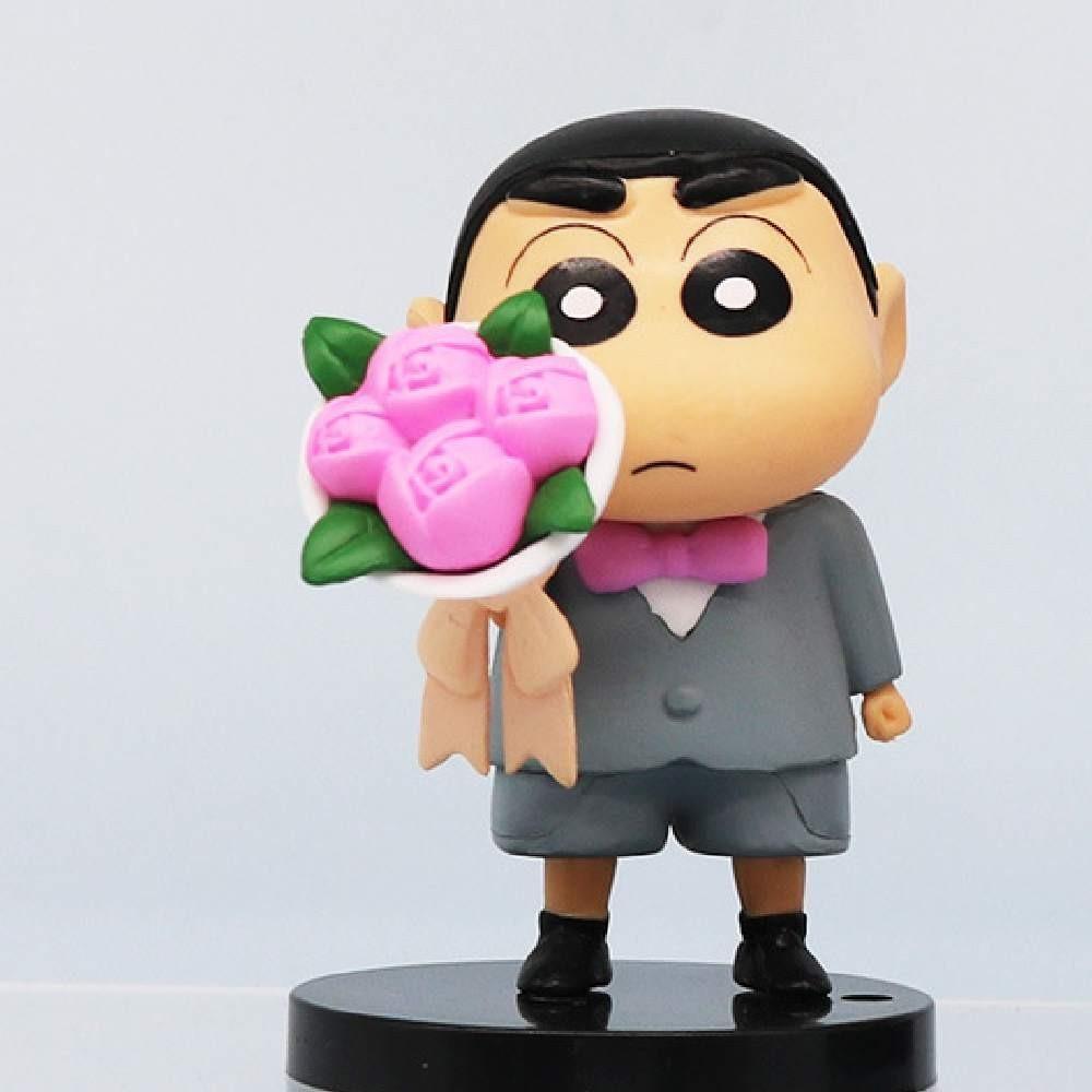 Trendy Crayon Shin-chan Pvc Action Figure Model Car Decor Desk Display 8.5cm