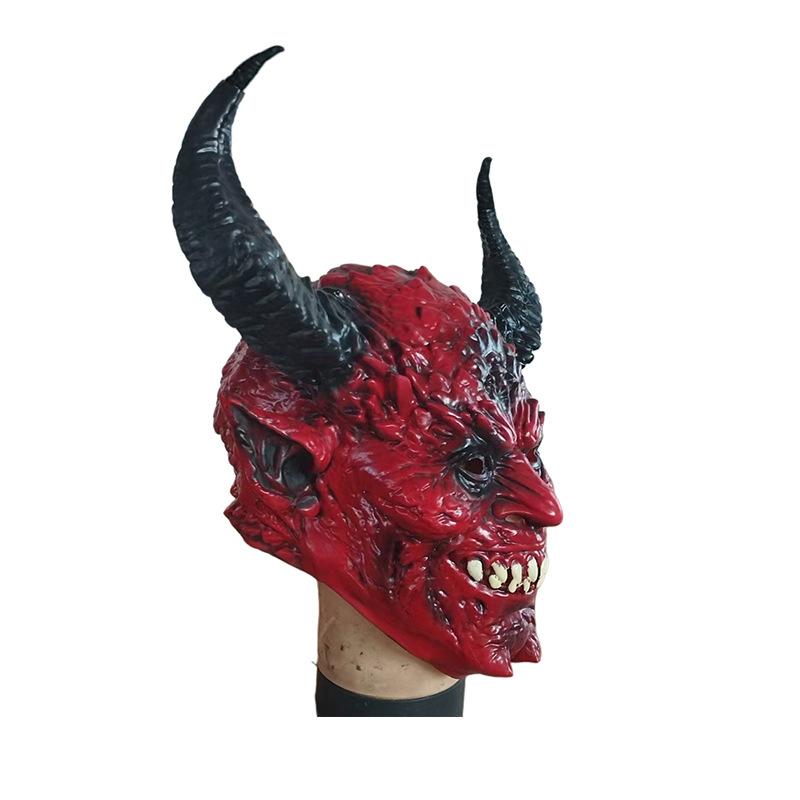 Lucifer Mask Halloween Fallen Angel Satan Demon Red Face Mask Latex Mask Lucifer