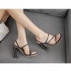2024 Summer New White Narrow Band Cross Women Sandals Sexy Square Toe Ankle Strap High Heels Party Shoes Sandalias