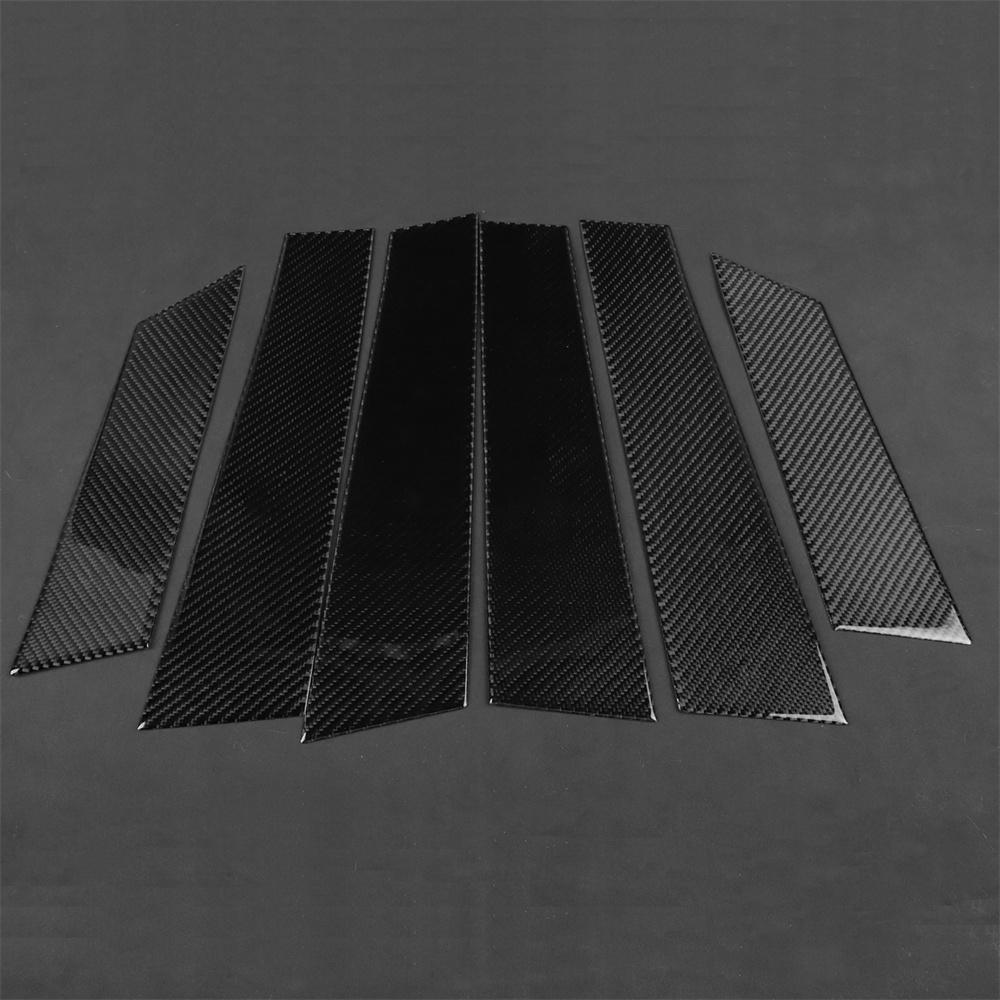 6pcs Carbon Fiber Door Window B Pillar Cover Trim Sticker For BYD Seal 22-25