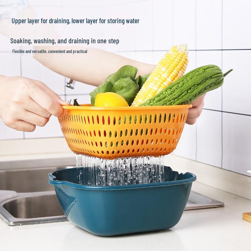 Thickened Double-Layer Kitchen Drain Basket