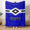 HSV Hamburg Football Club Flannel Blanket, Soccer Team Logo Print Throw Blanket, Soft Warm Sofa Bed Blanket for Football Fans Home Decor Gift