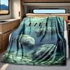 Underwater Manatee Gathering In Sunlit Waters Blanketcustomize Your Name Lightweight Comfortable And Stylish Blanket For Travel Bed Home Chair Office