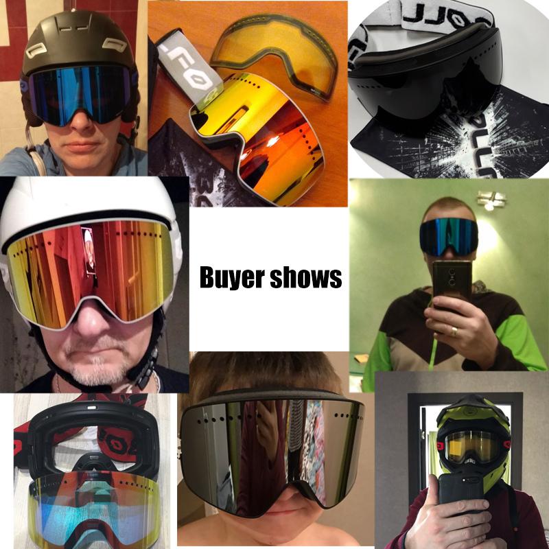Magnetic Ski Goggles Double Layer Polarized Lens Skiing Anti-fog UV400 Snowboard Goggles Men Women Ski Glasses Eyewear