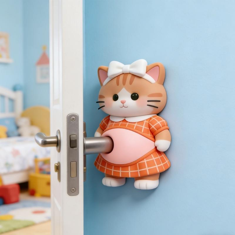 3D Стикер на живот кошки Резиновый противоударный стикер Стопоры для двери Игрушка для снятия стресса Забавный декоративный стикер для стены