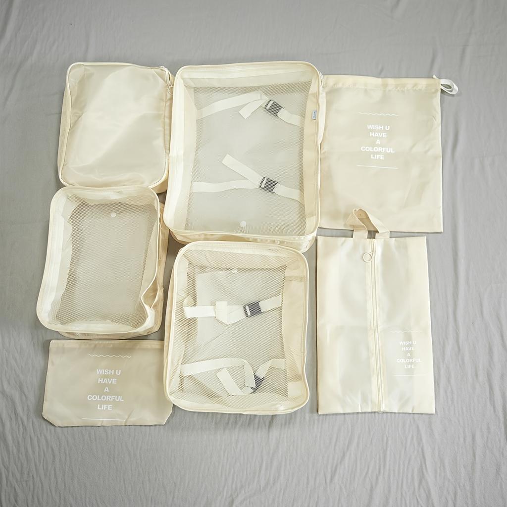 7Pcs Set Travel Bags Organizer Storage Bags Suitcase Packing Cubes Cases Portable Wardrobe Luggage Clothes Shoes Pouch Fold New