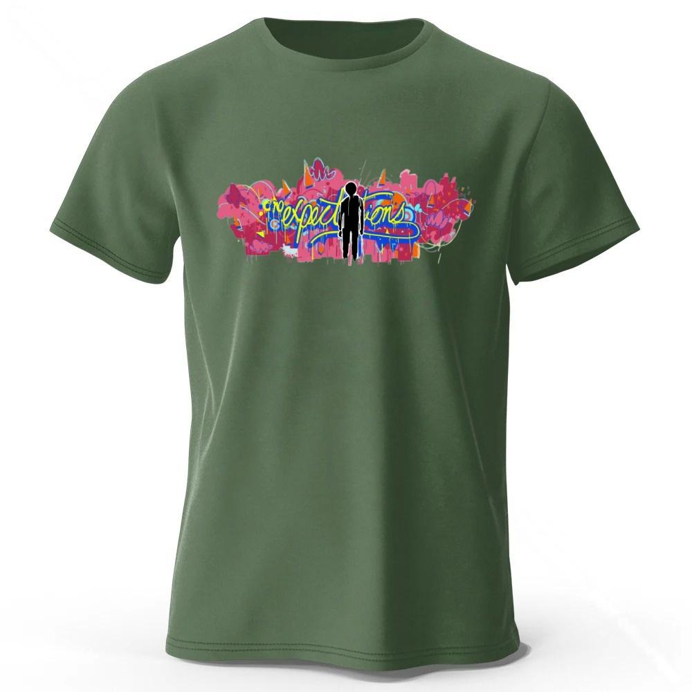 Trendy Street Color Graffiti Style Pure Cotton Tshirt for Menwomen Fashionable Casual Plus Size Loose Short Sleeved Soft Top