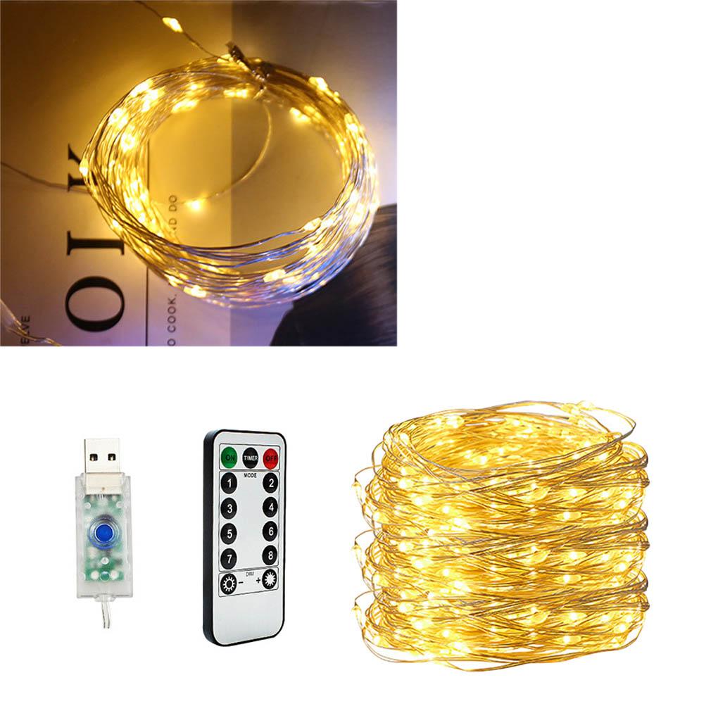 5m 50 Led Remote Control USB Waterproof Bedroom Indoor Outdoor Wedding Dorm Decoration Copper Wire Light