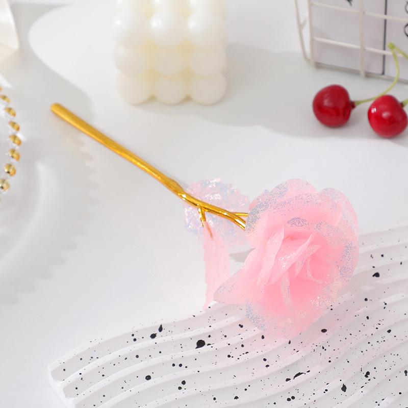 Роза из 24-каратной золотой фольги Светящийся букет: Сохраненные искусственные цветы на День святого Валентина, День матери и дни рождения