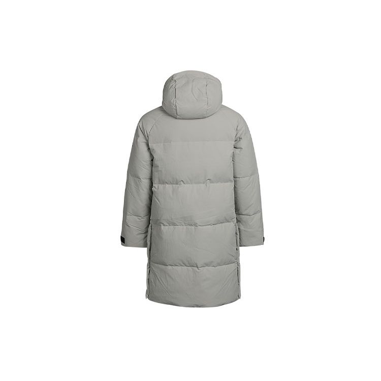 Adidas Сплошной цвет на молнии с капюшоном, пуховик, мужская верхняя одежда, серый FT2489